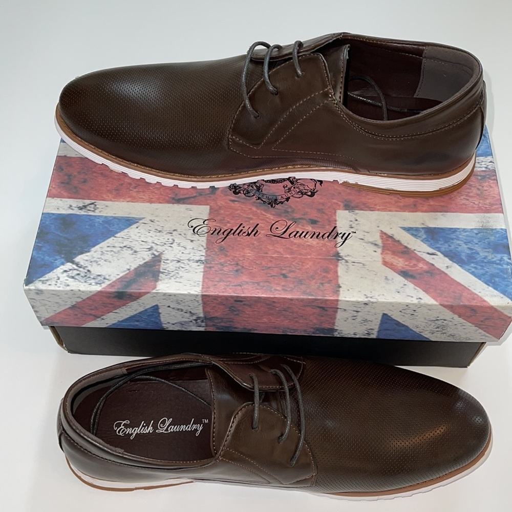 English Laundry Derby Style Brown Shoes Size 12 NIB